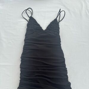 Fashion Nova Black Mesh Mini Dress